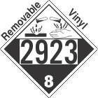Corrosive Class 8 UN2923 Removable Vinyl DOT Placard