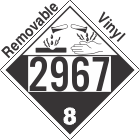 Corrosive Class 8 UN2967 Removable Vinyl DOT Placard