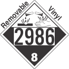 Corrosive Class 8 UN2986 Removable Vinyl DOT Placard