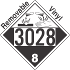 Corrosive Class 8 UN3028 Removable Vinyl DOT Placard