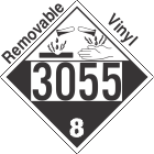 Corrosive Class 8 UN3055 Removable Vinyl DOT Placard