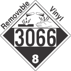 Corrosive Class 8 UN3066 Removable Vinyl DOT Placard