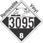 Corrosive Class 8 UN3095 Removable Vinyl DOT Placard
