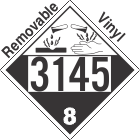 Corrosive Class 8 UN3145 Removable Vinyl DOT Placard