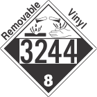 Corrosive Class 8 UN3244 Removable Vinyl DOT Placard