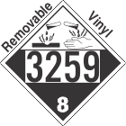 Corrosive Class 8 UN3259 Removable Vinyl DOT Placard