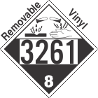 Corrosive Class 8 UN3261 Removable Vinyl DOT Placard