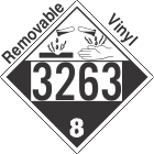 Corrosive Class 8 UN3263 Removable Vinyl DOT Placard