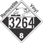 Corrosive Class 8 UN3264 Removable Vinyl DOT Placard
