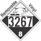 Corrosive Class 8 UN3267 Removable Vinyl DOT Placard