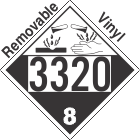 Corrosive Class 8 UN3320 Removable Vinyl DOT Placard