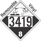 Corrosive Class 8 UN3419 Removable Vinyl DOT Placard