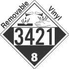 Corrosive Class 8 UN3421 Removable Vinyl DOT Placard