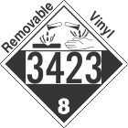 Corrosive Class 8 UN3423 Removable Vinyl DOT Placard