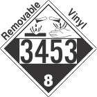 Corrosive Class 8 UN3453 Removable Vinyl DOT Placard