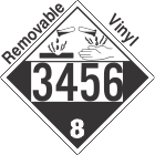 Corrosive Class 8 UN3456 Removable Vinyl DOT Placard