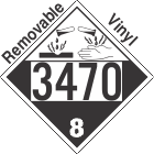 Corrosive Class 8 UN3470 Removable Vinyl DOT Placard
