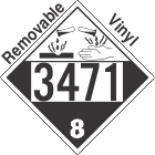 Corrosive Class 8 UN3471 Removable Vinyl DOT Placard