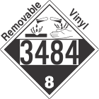 Corrosive Class 8 UN3484 Removable Vinyl DOT Placard