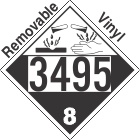Corrosive Class 8 UN3495 Removable Vinyl DOT Placard