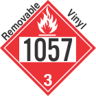 Flammable Class 3 UN1057 Removable Vinyl DOT Placard