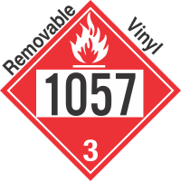 Flammable Class 3 UN1057 Removable Vinyl DOT Placard