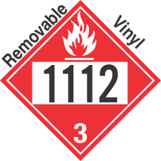 Flammable Class 3 UN1112 Removable Vinyl DOT Placard
