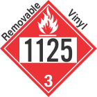 Flammable Class 3 UN1125 Removable Vinyl DOT Placard