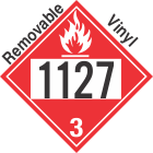 Flammable Class 3 UN1127 Removable Vinyl DOT Placard