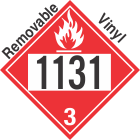 Flammable Class 3 UN1131 Removable Vinyl DOT Placard