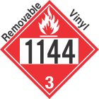 Flammable Class 3 UN1144 Removable Vinyl DOT Placard