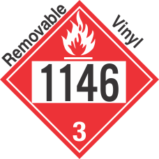 Flammable Class 3 UN1146 Removable Vinyl DOT Placard