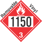 Flammable Class 3 UN1150 Removable Vinyl DOT Placard