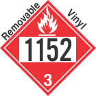 Flammable Class 3 UN1152 Removable Vinyl DOT Placard