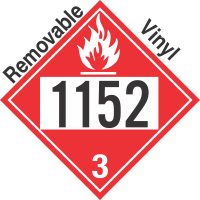 Flammable Class 3 UN1152 Removable Vinyl DOT Placard