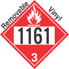 Flammable Class 3 UN1161 Removable Vinyl DOT Placard