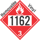 Flammable Class 3 UN1162 Removable Vinyl DOT Placard