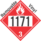 Flammable Class 3 UN1171 Removable Vinyl DOT Placard