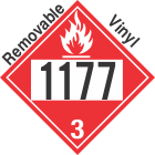 Flammable Class 3 UN1177 Removable Vinyl DOT Placard