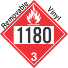 Flammable Class 3 UN1180 Removable Vinyl DOT Placard