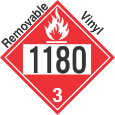 Flammable Class 3 UN1180 Removable Vinyl DOT Placard