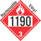 Flammable Class 3 UN1190 Removable Vinyl DOT Placard