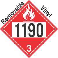 Flammable Class 3 UN1190 Removable Vinyl DOT Placard