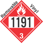 Flammable Class 3 UN1191 Removable Vinyl DOT Placard