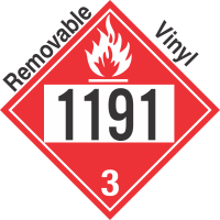 Flammable Class 3 UN1191 Removable Vinyl DOT Placard