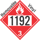 Flammable Class 3 UN1192 Removable Vinyl DOT Placard