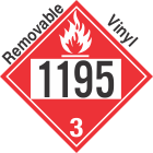 Flammable Class 3 UN1195 Removable Vinyl DOT Placard