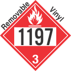 Flammable Class 3 UN1197 Removable Vinyl DOT Placard