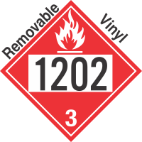 Flammable Class 3 UN1202 Removable Vinyl DOT Placard