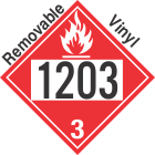 Flammable Class 3 UN1203 Removable Vinyl DOT Placard